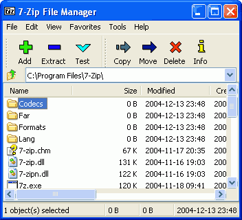 Capture d'écran de 7Zip